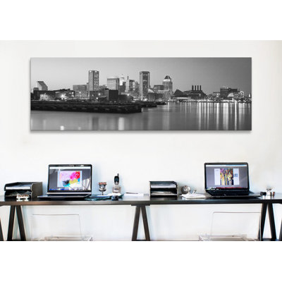 Baltimore panoramique cityscape, reproduction de photo sur toile en gris
