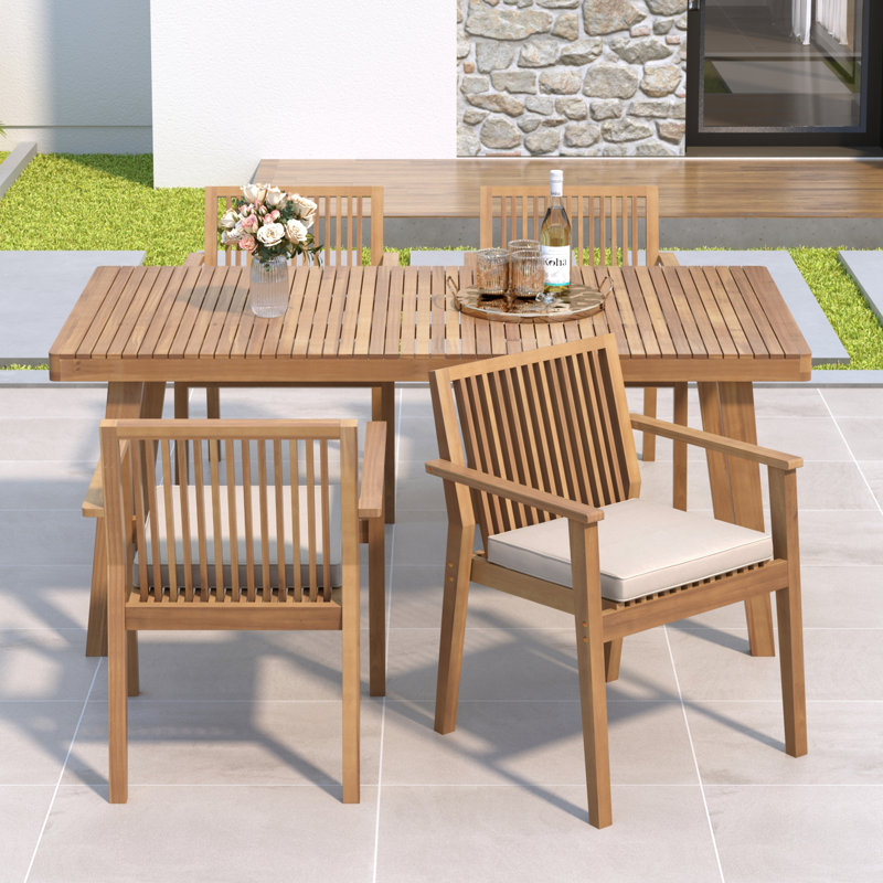 Ensemble de patio élégant et moderne en bois d'acacia durable pour les rassemblements