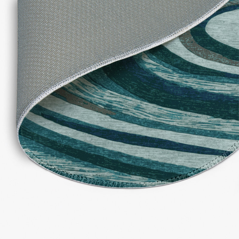 Tapis intérieur et extérieur bleu Nature, Rond 5 pi