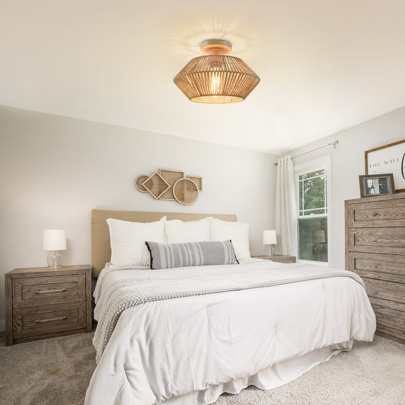 Tamoa Rattan Semi Flush Mount, Natural, Natural