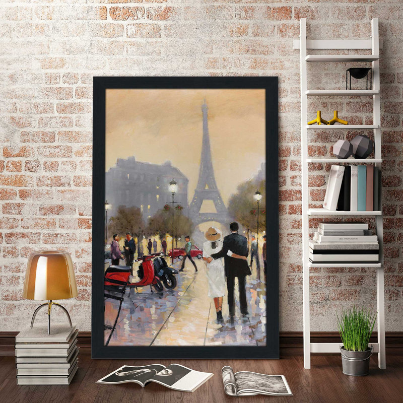Paris Stroll par - Peinture, H 39,5 po x l 27,5 po x P 0,75 po, Cadre espresso