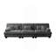 Canapé modulaire 3 places à assise profonde et canapé modulaire, canapé en chenille, meubles rembourrés doux et confortables pour salon, appartement, studio, bureau, gris chenille-748212532-748212527-748212528