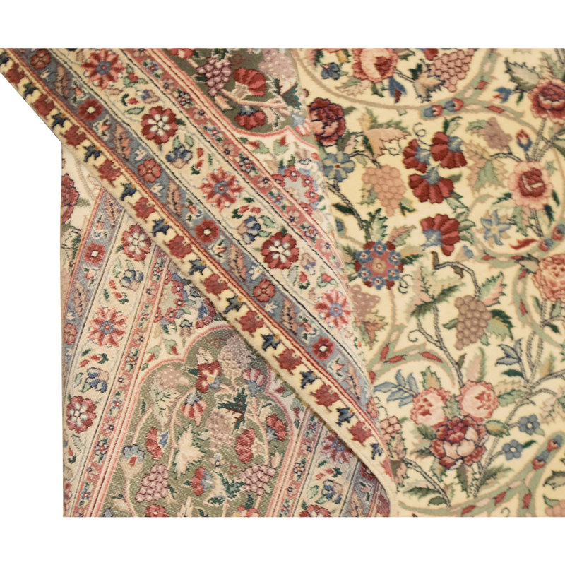 Tapis rectangulaire en laine noué à la main