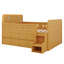 Lit double en bois avec lumières DEL, lit plateforme avec tiroirs de rangement, aucun sommier nécessaire-518163805
