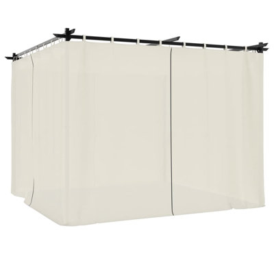 Gazebo With Curtains Steel