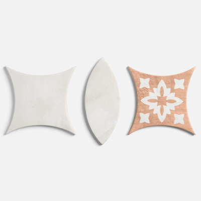 Raval 3x8 Petal and Kite Matte Terracotta Look Porcelain Floor and Wall Tile