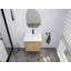 Meuble-lavabo autoportant de 24 po avec lavabo intégré, porte à fermeture en douceur et conception en arc