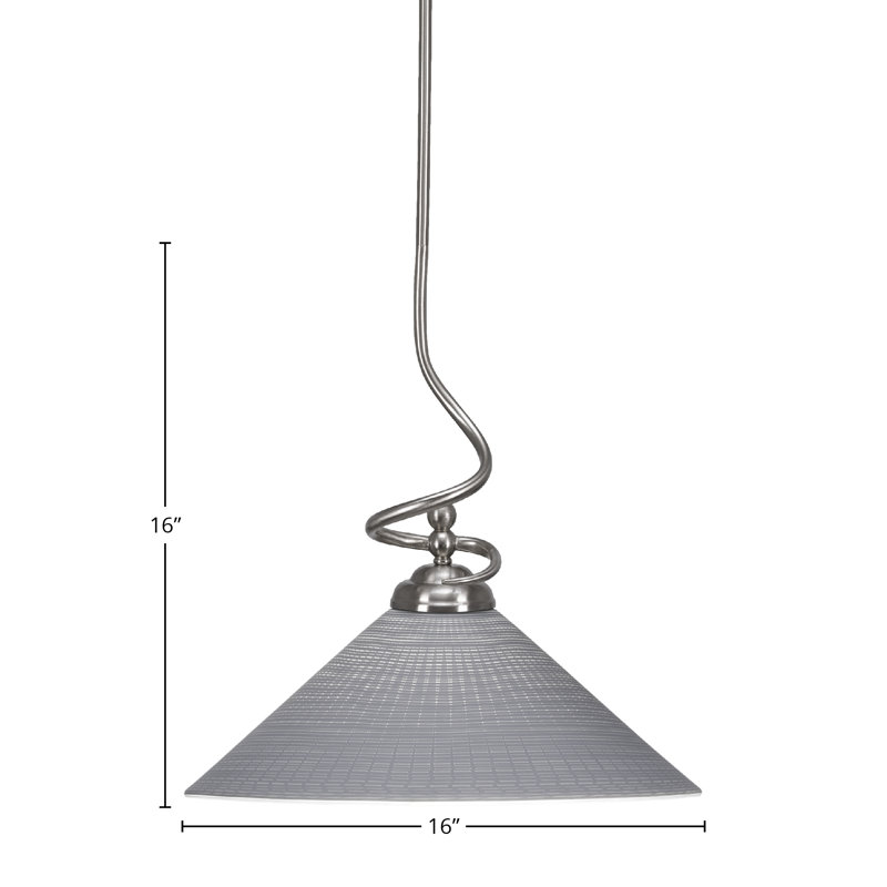 Capri Stem Hung Pendant, Gray, Brushed Nickel