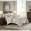 Housse de couette en coton 3 pièces avec texture chenille taupe et blanc