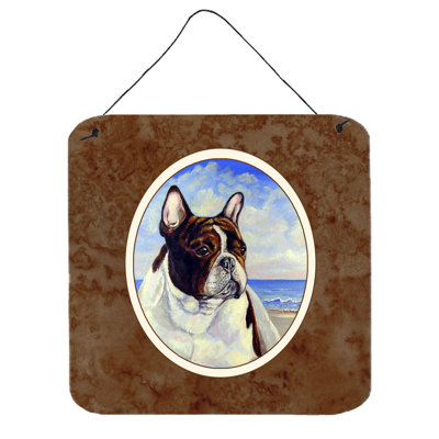 Décoration murale bouledogue français à la plage