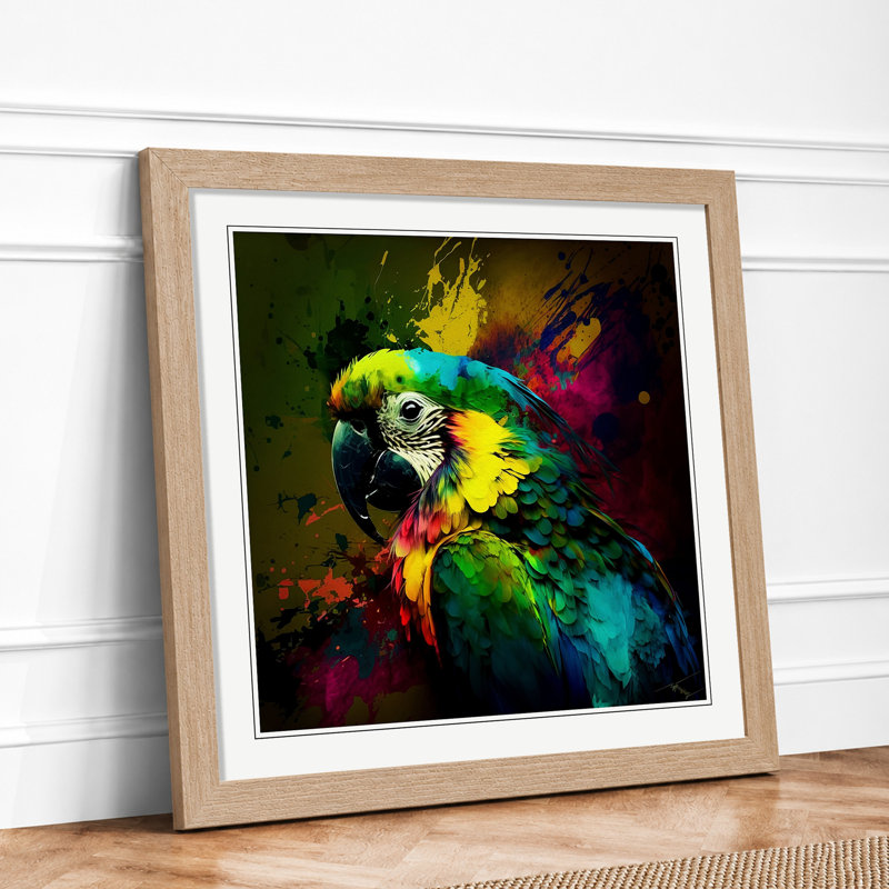 Parrot - Framed Print, Oak