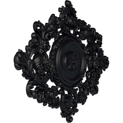 Médaillon de plafond Endurathane Katheryn, l 22 1/2 po x H 30 3/8 po x P 1 1/2 po, finition gris acier peint à la main