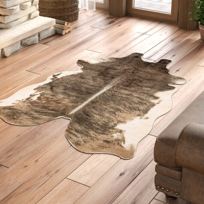 Tapis beige / brun à motif abstrait Hermann, Nouveauté : 5 pi x 6 pi 6 po