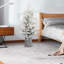Arbre de Noël 3 pi avec base en pot, 70 lumières DEL blanc chaud, 365 pointes, branches en PE + PVC avec 7 pommes de pin-2009852802