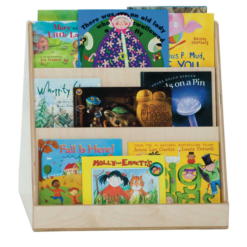 White Wooden Adjustable Kids Double-Sided Book Display