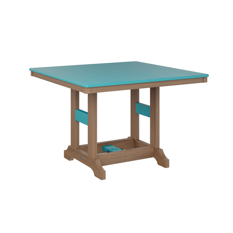 Berlin Gardens Garden Classic 44″ Square Dining Table, Antique Mahogany, Aruba Blue