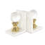Cole And Grey Marble Bookends With Glass Orbs And Gold Accents