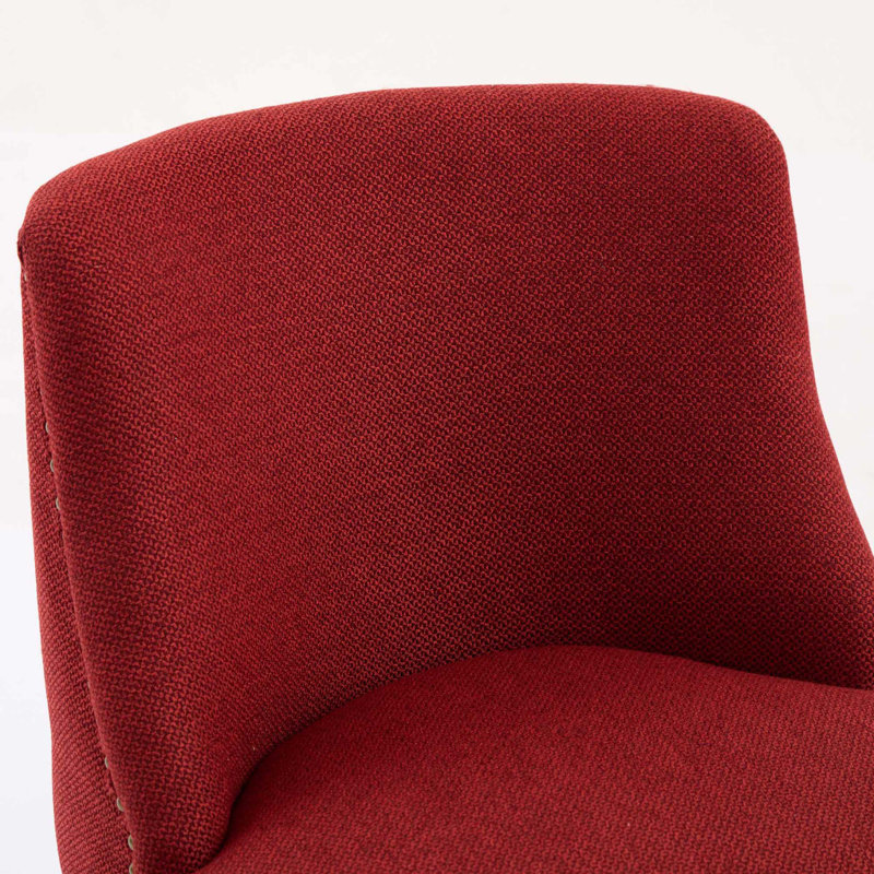 Rolland Counter Height Swivel Barstools, 26'' H Seat Height Upholstered Bar Stools Set of 2, Wine Red