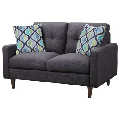 Lanny 54" Linen Square Arm Loveseat