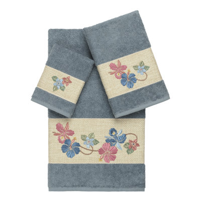 Caroline Embellished 3 Piece Towel Set