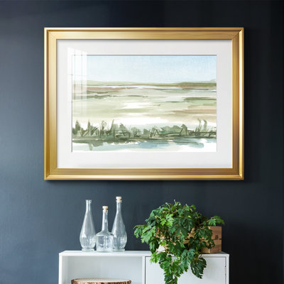 «Peaceful Lowland II», impression encadrée avec verre biseauté mat et biseauté