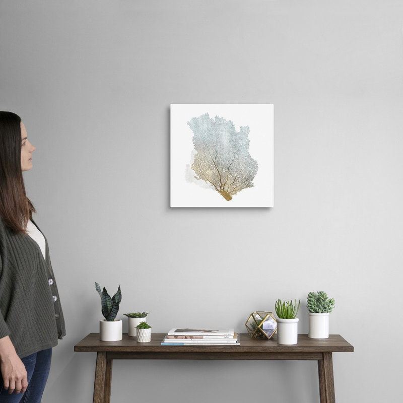 " Delicate Coral I " by Isabelle Z Painting Print, Wrapped Canvas, 16" H x 16" W x 1.25" D