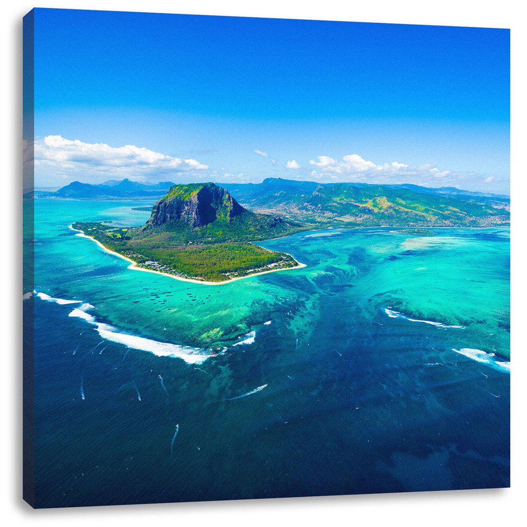 Leinwandbild Blick von oben auf die Trauminsel Mauritius