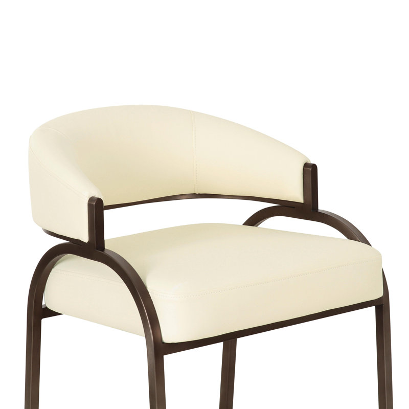 Tabouret de comptoir Lowther Tatum Performance, Crème, crème