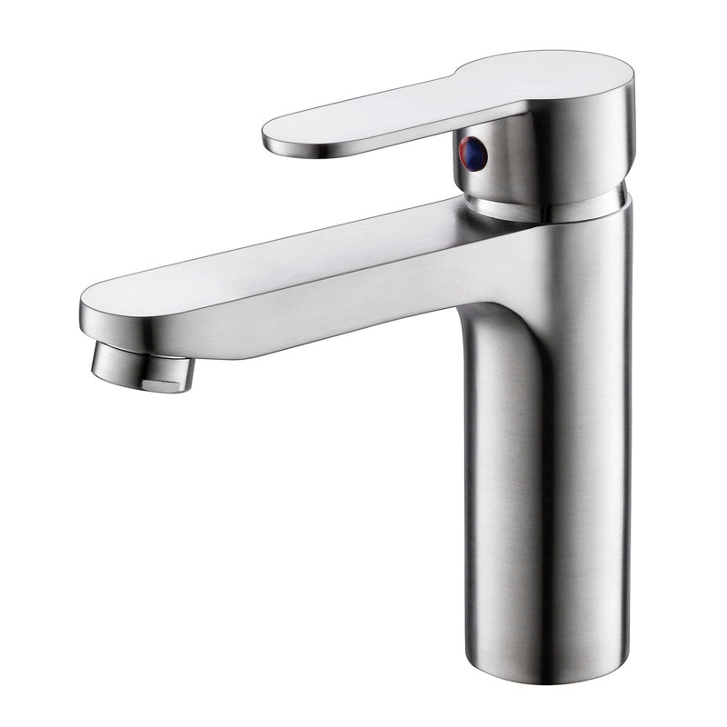 Robinet de lavabo de salle de bain à poignée simple et simple en nickel brossé Topcraft, Nickel brossé
