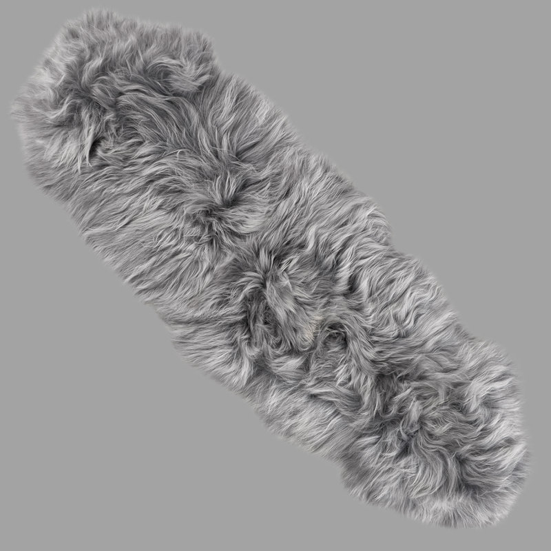 Solid Colour Sheepskin Area Rug, Runner 170 x 70cm
