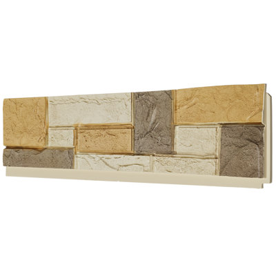 Panneau mural en placage de pierre artificielle 1pc pour murs décoratifs intérieurs et extérieurs en pierre de château brun anglais