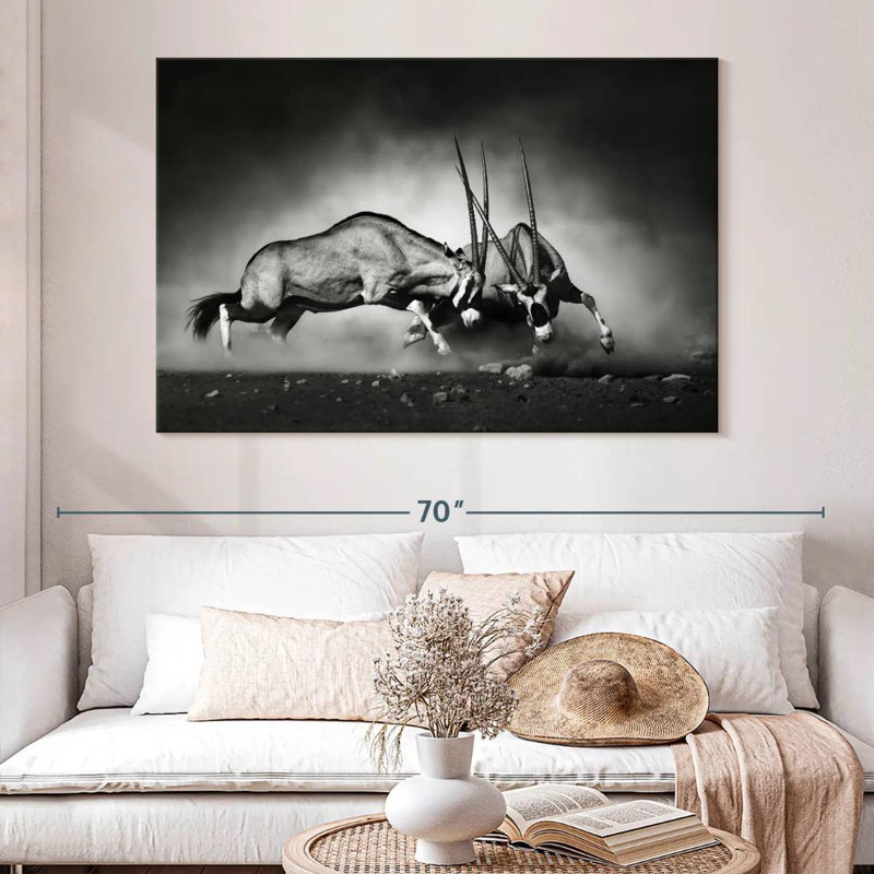 Brampt Fighting Oryx, 34" H x 51" W