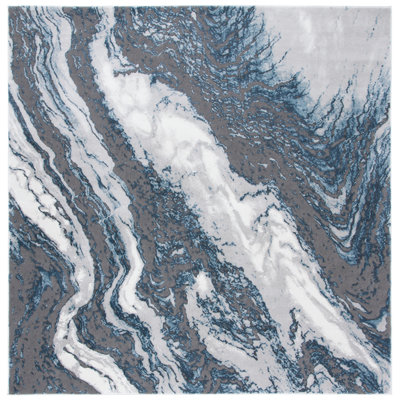 Bleu/gris abstrait Tapis décoratif Marni
