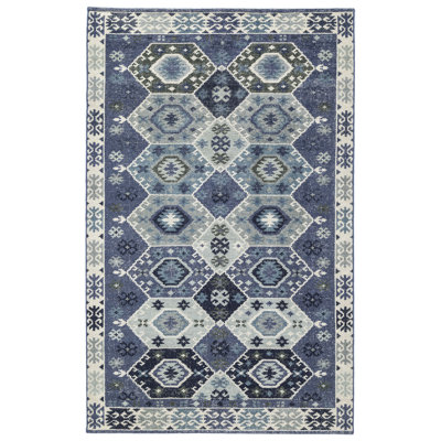 Wandsworth Amira Hand Knotted Blue Area Rug - 5'x8'
