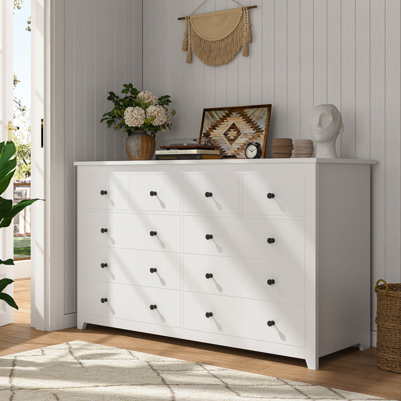 Commode double 10 tiroirs Eathen, Blanc