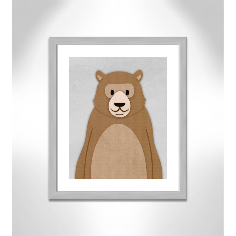 Adhésif décoratif Cheery Bear, H 24,5 po x l 20,5 po x P 0,6 po, Encadré plat argent