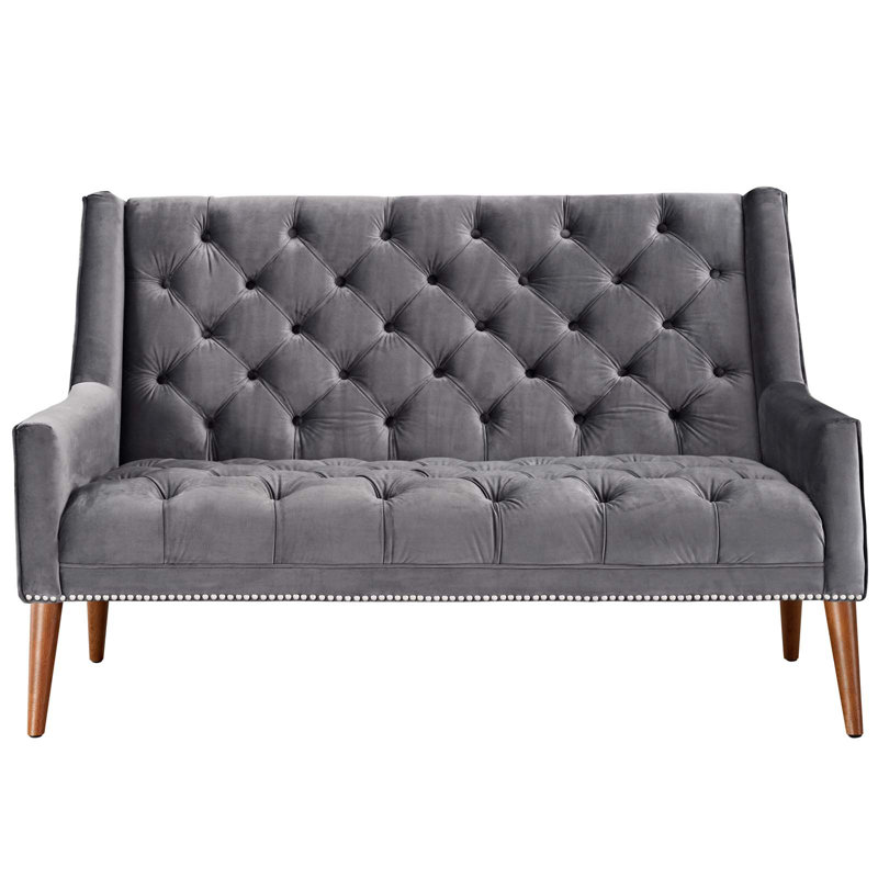 Causeuse Peruse, Velours gris performance