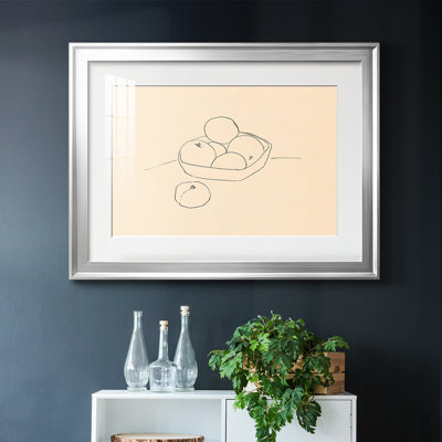 Dessin au trait de fruits I encadré sur papier