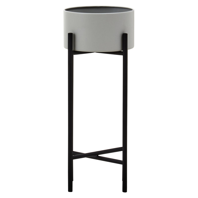 Maleiyah Metal Cachepot, 51 x 23 x 23, Black/Grey