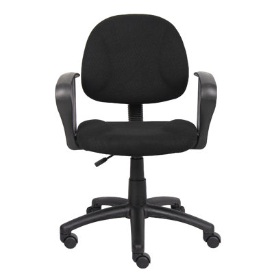 Jea Swivel Posture Chair, Loop Arms, Black Tweed, Rolling Wheels