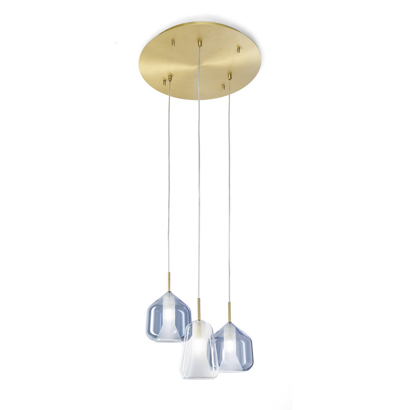 Colusa 3 - Light Brushed Gold Cluster Pendant