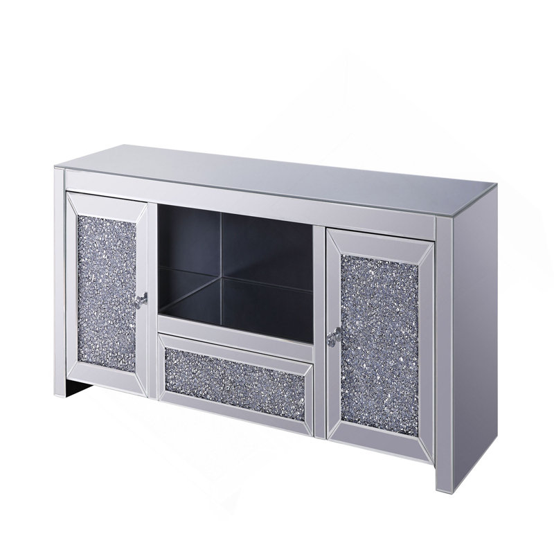 Meuble télé avec miroirs et faux diamants