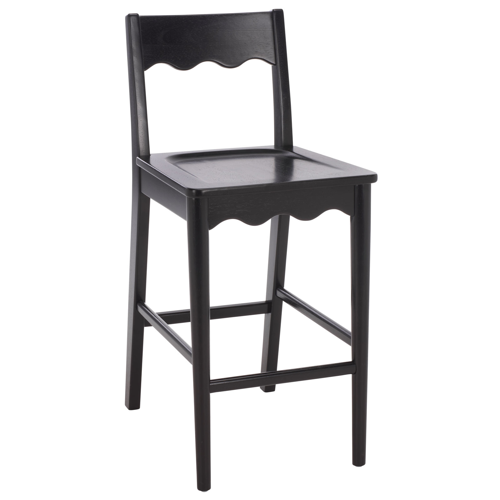 Vicki Scallop Counter Stool, Black