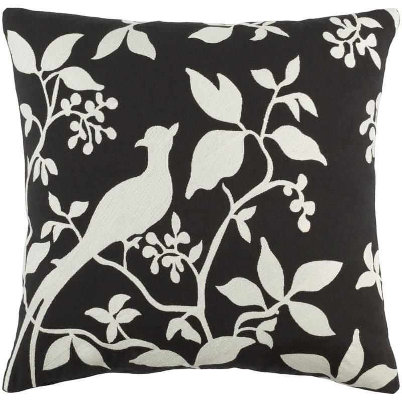 Kingdom Embroidered Cotton Reversible Throw Pillow, Light Gray, Pillow Cover Only