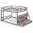 Full Over Full Bunk Bed With Lighted Bookcase, Storage Drawers And Power Outlets-1696741429