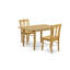 L'ensemble de salle à manger 3 pièces contient une table de salle à manger rectangulaire avec rallonge papillon et 2 chaises de cuisine, chêne-1753042028-1753042031-1753042030