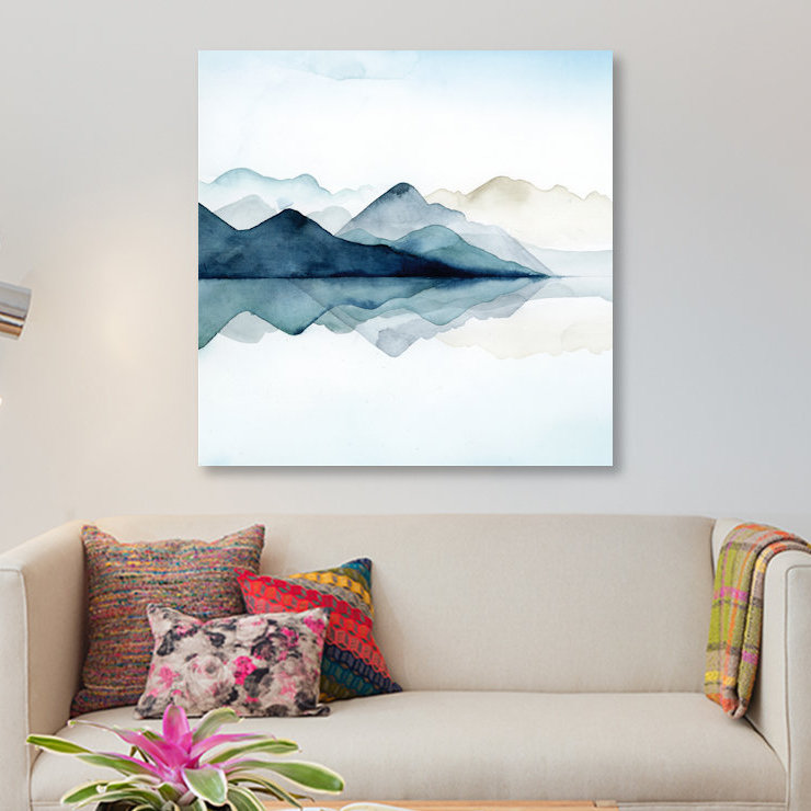 «Glacial I», reproduction sur toile, H 26 po x l 26 po x p 1,5 po, Pas de tapis, Toile tendue