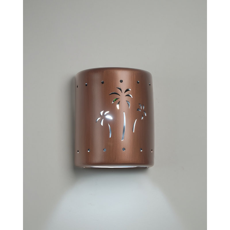 Hockinson Ceramic Outdoor Wall Light, LED Bulb Included, 10" H x 8" W x 5" D, Rubbed Copper