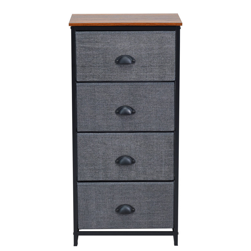 Commode de rangement 4 tiroirs Americus Tower, Noir / noyer