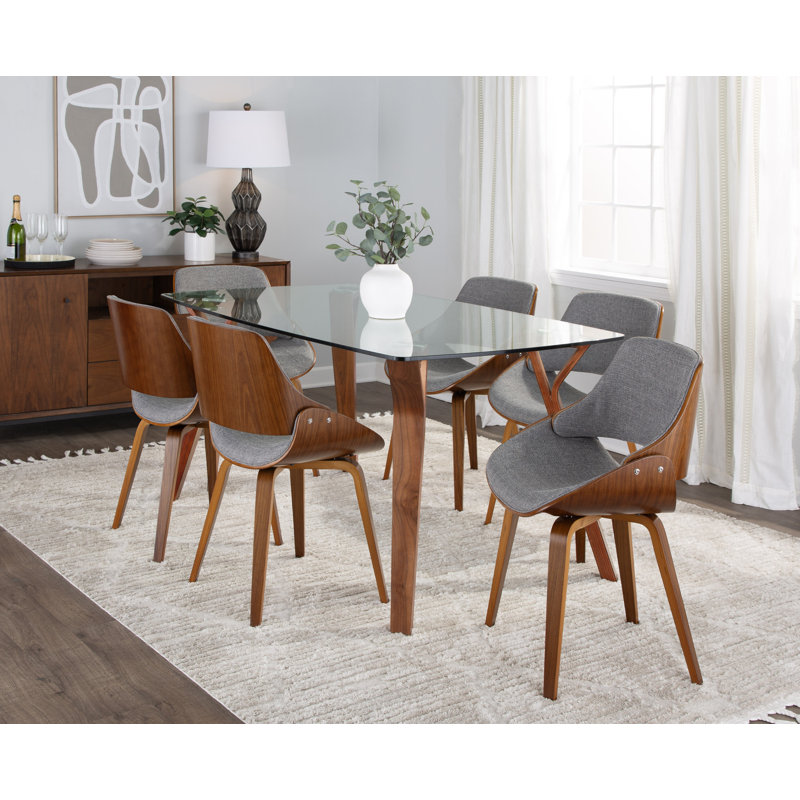 Laveryl 6 - Person Glass Top Four Leg Dining Set